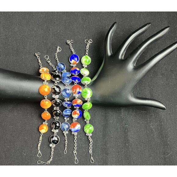 15 Murano Glass & Alpaca Silver Bracelets from Perú Multicolor Wholesale Lot - Picture 4 of 7